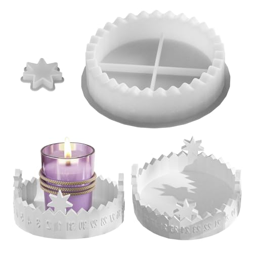 Silikonformen Gießformen Weihnachten, 3D-Adventskalender Silikonform Kerzenständer & Adventskranz Gießform aus Silikon für Countdown-Deko, DIY Kerzen & Gips. von Jennytim