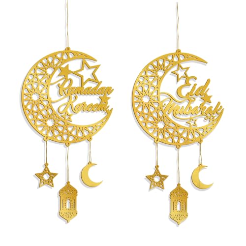 2 Stück Ramadan Deko, Ramadan Kareem Dekoration Anhänger Ornament, Deko Wohnzimmer Acryl Ramadan Eid Mubarak Deko zum Aufhängen, Hängende Deko Zimmer Ramadan Mubarak Dekorationen für Geschenk (A) 2 Stück Ramadan Deko, Ramadan Kareem Dekoration Anhänger Ornament, Deko Wohnzimmer Acryl Ramadan Eid Mubarak Deko zum Aufhängen, Hängende Deko Zimmer Ramadan Mubarak Dekorationen für Geschenk (A) von Jenshhch