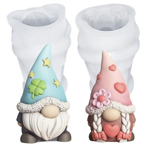 2 Stück Silikonformen Gießformen Ostern Silikonform Wichtel Kerzenformen zum Gießen, 3D Wichtel Gießformen Silikon Wichtel Silikonform Ostern, Giessformen Silikon Wichtel Kerzen Formen Silikon (C) von Jenshhch