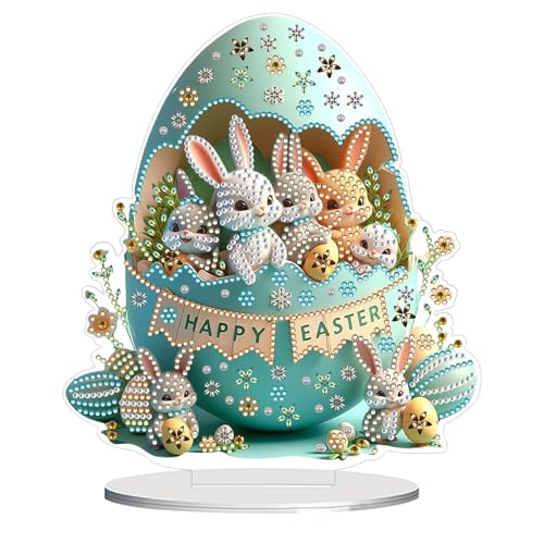 DIY Diamond Painting Ostern Osterei Deko, Doppelseitig Hase Diamant Painting Kinder mit Sockel,Tischdeko Diamant Malerei Ornamente,5D Diamond Painting Bastelset für Ostern Deko Frühling Heimdeko (A) DIY Diamond Painting Ostern Osterei Deko, Doppelseitig Hase Diamant Painting Kinder mit Sockel,Tischdeko Diamant Malerei Ornamente,5D Diamond Painting Bastelset für Ostern Deko Frühling Heimdeko (A) von Jenshhch