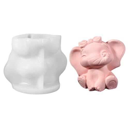 Jenshhch 3D Elefant Silikonformen 2er-Set Für Kerzen Gips Bastelbeton Harz Bastelprojekte Hitzebeständiges Material Tierfiguren Gießformen (A) von Jenshhch