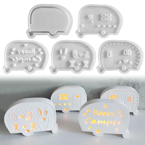 Jenshhch 3D Silikonformen Set Gießform Bus Wagen Design Frühling Für Kerzen Gipsformen Handwerk Mit Deckel- Und Basisform Hochwertiges Silikonmaterial Jenshhch 3D Silikonformen Set Gießform Bus Wagen Design Frühling Für Kerzen Gipsformen Handwerk Mit Deckel- Und Basisform Hochwertiges Silikonmaterial von Jenshhch