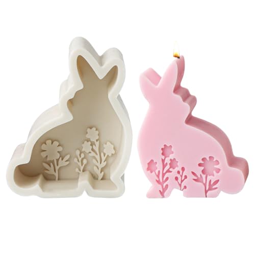 Jenshhch Ostern Kaninchen Silikonformen Gießformen Größe 11×8 3×4 5 cm Kerzenherstellung DIY Basteln Handwerk Osterdekoration von Jenshhch