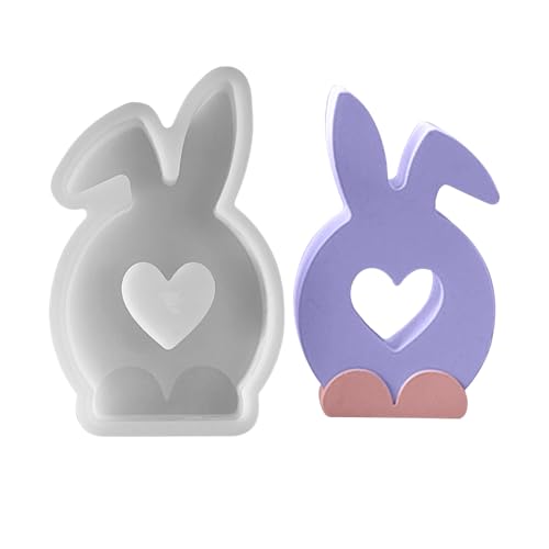 Jenshhch Osternhase Gießformen Silikon Ostern Gipsformen für Osterdekorationen Geldgeschenke DIY Handwerk 3 Größen Antihaft Spülmaschinenfest (B) von Jenshhch