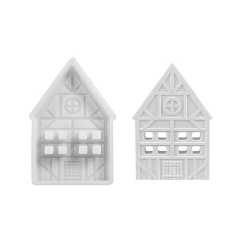 Jenshhch Silikon Gießformen Hausform Einschieber Für Kerzen Seife DIY Handwerk Mit 2 Größen 16,1cm 14,2cm (B) von Jenshhch