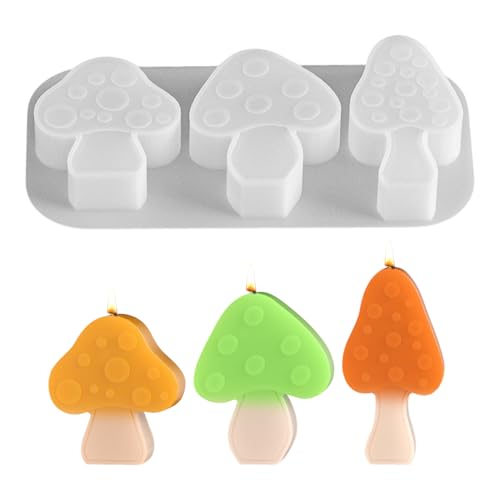 Jenshhch Silikon Gießformen Pilz 3D Epoxidharz Gips Sojawachs DIY Handwerkformen Kerzengießen Bastelbedarf für Kreativprojekte mit Fotorealistischen Details und Anti-Adhäsions-Design (A) von Jenshhch
