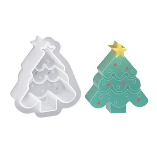Jenshhch Silikon Gießformen Weihnachten Weihnachtsbaum Kerzenformen Zum Gießen Für Kerzenherstellung Heimdekoration Epoxidharz Projekte (A) von Jenshhch