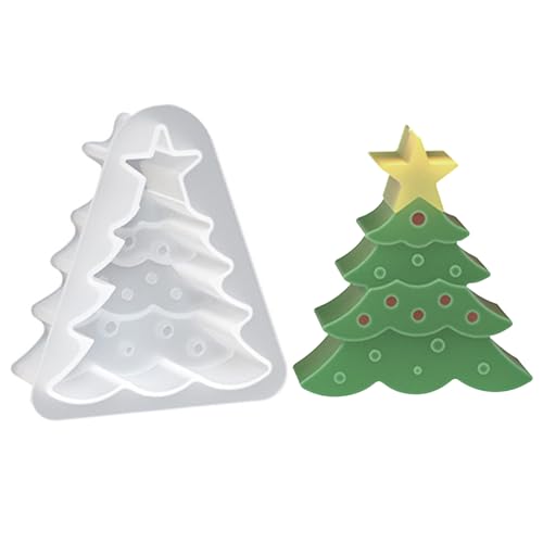 Jenshhch Silikon Gießformen Weihnachten Weihnachtsbaum Kerzenformen Zum Gießen Für Kerzenherstellung Heimdekoration Epoxidharz Projekte (B) von Jenshhch