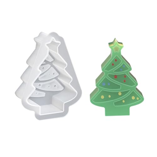 Jenshhch Silikon Gießformen Weihnachten Weihnachtsbaum Kerzenformen Zum Gießen Für Kerzenherstellung Heimdekoration Epoxidharz Projekte (C) von Jenshhch