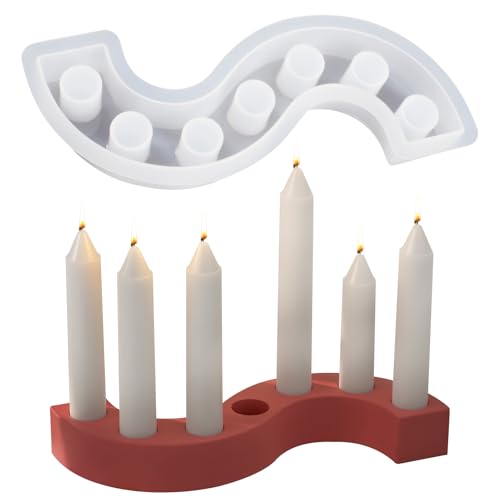 Jenshhch Silikon Kerzenhalter Gießform Für DIY Beton Zement Basteln Weihnachtsdekoration Kerzenständer Form Handwerk Zementgießwerkzeug (A) von Jenshhch