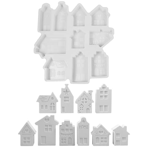 Jenshhch Silikonform Haus Gießformen Für Kerzen Seife Gips Handwerk Mini Häuser Flexible Silikon Mold Reusable DIY Craft Jenshhch Silikonform Haus Gießformen Für Kerzen Seife Gips Handwerk Mini Häuser Flexible Silikon Mold Reusable DIY Craft von Jenshhch