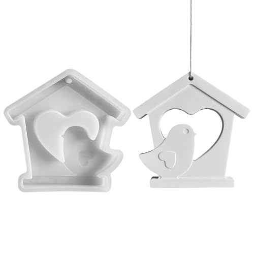 Jenshhch Silikonform Haus Vogel Anhänger Gießformen Für DIY Handwerk Und Frühlingsgestaltung Mit Präziser 11x11x1.5cm Größe Kristallklare Objekte Jenshhch Silikonform Haus Vogel Anhänger Gießformen Für DIY Handwerk Und Frühlingsgestaltung Mit Präziser 11x11x1.5cm Größe Kristallklare Objekte von Jenshhch