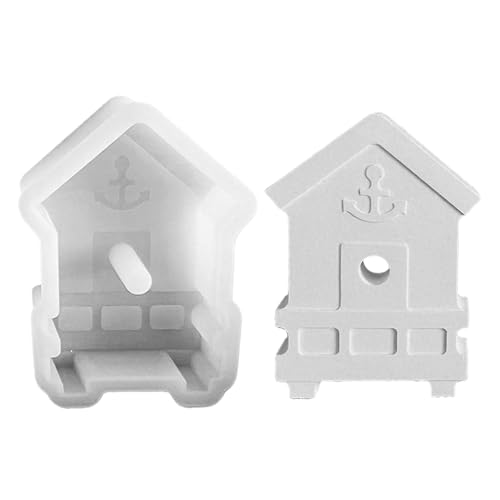 Jenshhch Silikonformen 3er Set Haus Leuchtturm Segelboot Maritim Anker Gipsformen DIY Kerzen Seifen Resin Gussformen für Handwerk Dekoration (B) von Jenshhch