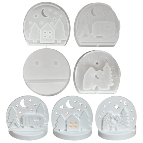Jenshhch Silikonformen Gießformen Mit 3 Steckformen Und Grundform Für Kerzenherstellung DIY Handwerk Weihnachtsdekoration Jenshhch Silikonformen Gießformen Mit 3 Steckformen Und Grundform Für Kerzenherstellung DIY Handwerk Weihnachtsdekoration von Jenshhch