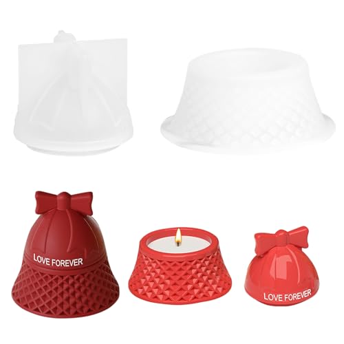 Jenshhch Silikonformen Kerzenständer DIY 2 Stile Bogenglocke Tannenzapfen Harzguss Basteln Aufbewahrungsbox Handwerk Hobby Backformen (A) von Jenshhch