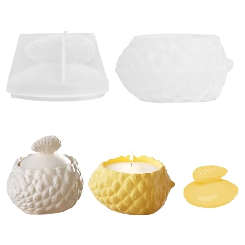 Jenshhch Silikonformen Kerzenständer DIY 2 Stile Bogenglocke Tannenzapfen Harzguss Basteln Aufbewahrungsbox Handwerk Hobby Backformen (B) von Jenshhch