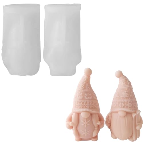 Jenshhch Silikonformen Gießformen Weihnachtswichtel, Wichtel Kerzenformen Zum Gießen Silikon, Wichtel Weihnachten Kerzenform Silikon für DIY Weihnachten Kerze von Jenshhch