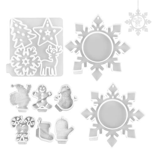 Silikonformen Gießformen Weihnachten, Weihnachtsbaumschmuck Silikonform Weihnachten Anhänger, Silikon Gießformen Schneeflocke Gipsformen zum Gießen Giessformen Silikon für DIY Christbaumschmuck (A+B) Silikonformen Gießformen Weihnachten, Weihnachtsbaumschmuck Silikonform Weihnachten Anhänger, Silikon Gießformen Schneeflocke Gipsformen zum Gießen Giessformen Silikon für DIY Christbaumschmuck (A+B) von Jenshhch