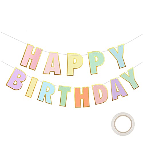 JeoPoom Geburtstagsdeko, Happy Birthday Banner Kit, Happy Birthday Girlande, für Dekorationen für Geburtstagsfeiern, Kreatives Bronzing Ornaments(Mehrere Farben) von JeoPoom