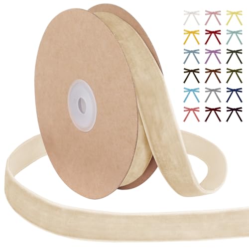 JeogYong Aprikosen-Samtband, 2,5 cm x 9,1 m, einseitiges Samtband, Vintage-Band für Geschenkverpackungen, Kränze, Hochzeit, Party, Heimdekoration, DIY Handwerk JeogYong Aprikosen-Samtband, 2,5 cm x 9,1 m, einseitiges Samtband, Vintage-Band für Geschenkverpackungen, Kränze, Hochzeit, Party, Heimdekoration, DIY Handwerk von JeogYong