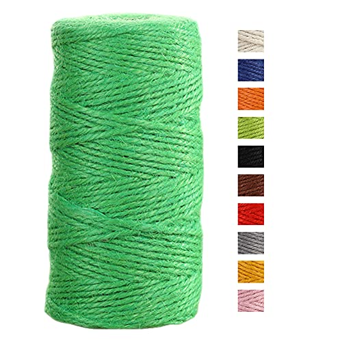 JeogYong Jute-Schnur, 2 mmx100 m, naturfarben, Jute-Schnur, 3-lagig, Gartenschnur, Küchenschnur, dickes Juteseil für Dekoration, Floristik, DIY, Bündelung, Verpacken von Geschenken (grün) von JeogYong