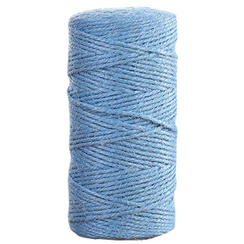 JeogYong Jute-Schnur, 2 mmx100 m, naturfarben, Jute-Schnur, 3-lagig, Gartenschnur, Küchenschnur, dickes Juteseil für Dekoration, Floristik, DIY, Bündelung, Verpacken von Geschenken (hellblau) von JeogYong