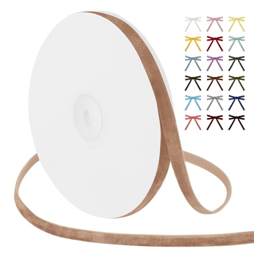 JeogYong Khaki-Samtband, 0,6 cm x 9,1 m, einseitiges Samtband, Vintage-Band für Geschenkverpackungen, Kränze, Hochzeit, Party, Heimdekoration, DIY Handwerk JeogYong Khaki-Samtband, 0,6 cm x 9,1 m, einseitiges Samtband, Vintage-Band für Geschenkverpackungen, Kränze, Hochzeit, Party, Heimdekoration, DIY Handwerk von JeogYong