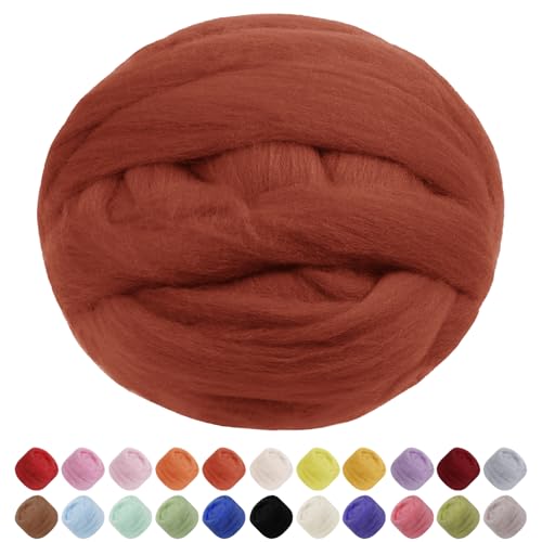 JeogYong Nadelfilzwolle, 100 g Wolle Roving Chunky Wollgarn, Karamellwolle Roving Garn für Nadelfilzen, Nassfilzen, Filzprojekte, DIY Handwerk JeogYong Nadelfilzwolle, 100 g Wolle Roving Chunky Wollgarn, Karamellwolle Roving Garn für Nadelfilzen, Nassfilzen, Filzprojekte, DIY Handwerk von JeogYong
