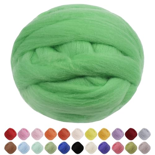 JeogYong Nadelfilzwolle, 100 g Wolle Roving Chunky Wollgarn, grasgrünes Wollgarn, Vorgarn für Nadelfilzen, Nassfilzen, Filzprojekte, DIY Handwerk JeogYong Nadelfilzwolle, 100 g Wolle Roving Chunky Wollgarn, grasgrünes Wollgarn, Vorgarn für Nadelfilzen, Nassfilzen, Filzprojekte, DIY Handwerk von JeogYong
