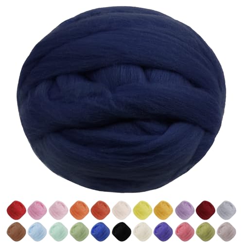 JeogYong Nadelfilzwolle, 100 g Wolle Roving Chunky Wollgarn, marineblaues Wollgarn, Vorgarn für Nadelfilzen, Nassfilzen, Filzprojekte, DIY Handwerk JeogYong Nadelfilzwolle, 100 g Wolle Roving Chunky Wollgarn, marineblaues Wollgarn, Vorgarn für Nadelfilzen, Nassfilzen, Filzprojekte, DIY Handwerk von JeogYong