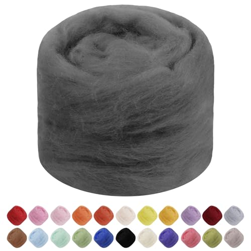 JeogYong Nadelfilzwolle, 50 g Wolle Roving Chunky Wollgarn, Hanfgraues Wollgarn, Vorgarn für Nadelfilzen, Nassfilzen, Filzprojekte, DIY Handwerk JeogYong Nadelfilzwolle, 50 g Wolle Roving Chunky Wollgarn, Hanfgraues Wollgarn, Vorgarn für Nadelfilzen, Nassfilzen, Filzprojekte, DIY Handwerk von JeogYong