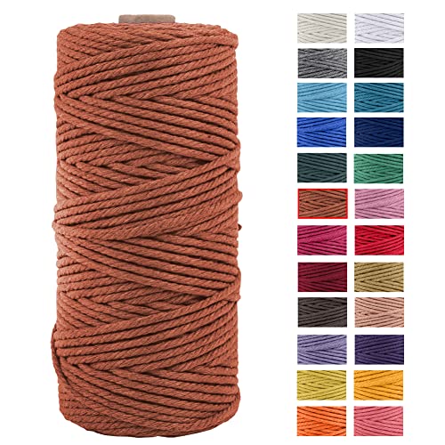JeogYong Makramee-Kordel aus natürlicher Baumwolle, dick, 4-lagig, Makramee-Kordel für Wandbehänge, Kleiderbügel, Basteln, Dekoration für Zuhause, Geschenkverpackung, 3 mm x 100 m (Koralle) JeogYong Makramee-Kordel aus natürlicher Baumwolle, dick, 4-lagig, Makramee-Kordel für Wandbehänge, Kleiderbügel, Basteln, Dekoration für Zuhause, Geschenkverpackung, 3 mm x 100 m (Koralle) von JeogYong