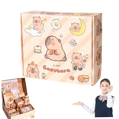 Capybara Pencil Case, Capybara -Schulmaterial, Briefpapier mit Bleistiftkoffer, Notizbuch, Notizblock, Aufkleber, Brosche, Radiergummi, Lineal, kleine Puppe, Spitzer, Kawaii -Schreibwarenset Capybara Pencil Case, Capybara -Schulmaterial, Briefpapier mit Bleistiftkoffer, Notizbuch, Notizblock, Aufkleber, Brosche, Radiergummi, Lineal, kleine Puppe, Spitzer, Kawaii -Schreibwarenset von Jeorywoet