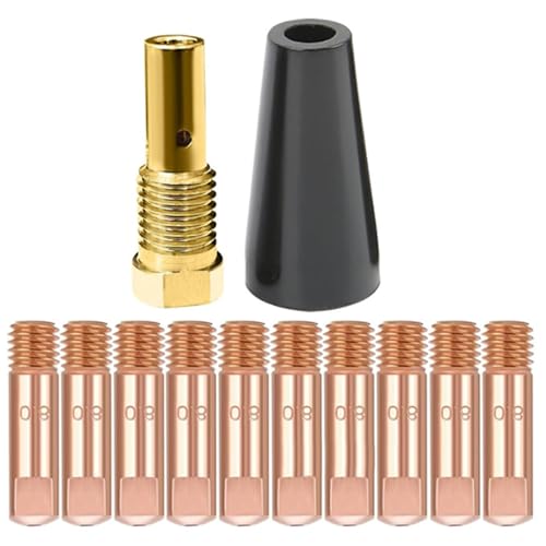 Flusskernschweißer, Flusskerngasloser Düsen-Tipps Kit, Mehrzweckschweißer-Kontaktspitzen gaslose Düsengasdiffusoren für Waffe, 0, 035 (0, 8 mm) von Jeorywoet