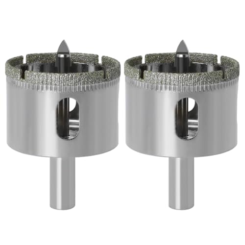Lochbohrbit, 2pcs Lochsägen, 2 Zoll/50 -mm -Diamantsäge mit Mitte zum Schneiden von Metallholz -Kunststoff -Glassteinporzellan für Zuhause von Jeorywoet
