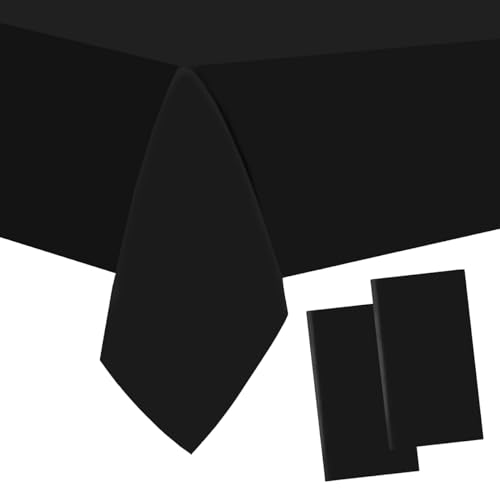 Jepeux Kunststoff-Tischdecke, rechteckig, Einweg-Tischdecke, geeignet für Geburtstage, Abschlussfeiern, Restaurants, Hochzeiten, 137,2 x 274,3 cm, Schwarz, 2 Stück Jepeux Kunststoff-Tischdecke, rechteckig, Einweg-Tischdecke, geeignet für Geburtstage, Abschlussfeiern, Restaurants, Hochzeiten, 137,2 x 274,3 cm, Schwarz, 2 Stück von Jepeux