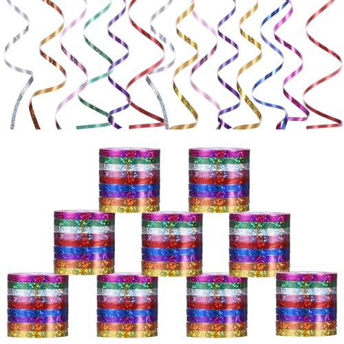 81 Rollen Luftschlangen Geburtstag Glitzerband, 5mm x 10m Glitzer Basteln Bunte Bänder Geschenk Band Geschenkband Bunt für Basteln und Verpacken, Geschenkverpackung, Geburtstags Deko 81 Rollen Luftschlangen Geburtstag Glitzerband, 5mm x 10m Glitzer Basteln Bunte Bänder Geschenk Band Geschenkband Bunt für Basteln und Verpacken, Geschenkverpackung, Geburtstags Deko von Jeqqinuz
