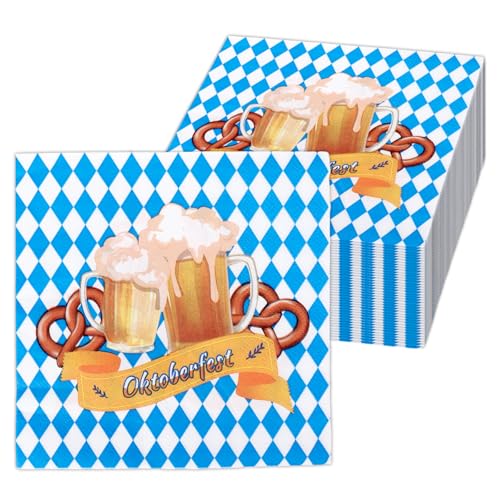 Jeqqinuz 60PCS Oktoberfest Servietten Blau Oktoberfest Deko, 33x33CM, Bayerische Servietten Blau für Saugstark und Praktisch Verpackt Bierfest Bayrische Party Jeqqinuz 60PCS Oktoberfest Servietten Blau Oktoberfest Deko, 33x33CM, Bayerische Servietten Blau für Saugstark und Praktisch Verpackt Bierfest Bayrische Party von Jeqqinuz