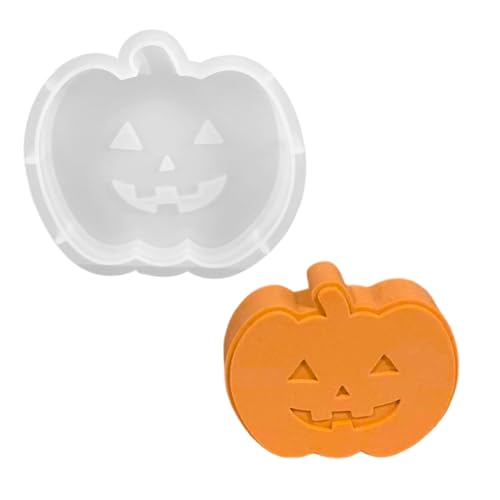 Silikonformen Gießformen, Gipsformen zum Gießen Silikonform Herbst Halloween Silikonform Kerzenhalte, Bastelbeton Gips Formen für Kunsthandwerk Halloween Deko DIY(Kürbis) von Jeqqinuz