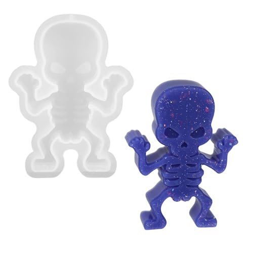 Silikonformen Gießformen, Gipsformen zum Gießen Silikonform Herbst Halloween Silikonform Kerzenhalte, Bastelbeton Gips Formen für Kunsthandwerk Halloween Deko DIY(Schädel) von Jeqqinuz