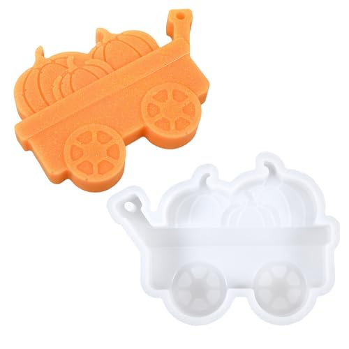 Silikonformen Gießformen Herbst Silikonform Kürbis Gießform Kürbis für Bastelbeton DIY Erntedankfest Thanksgiving Geschenk, Halloween Resin Decoration(Kürbiskutsche) von Jeqqinuz