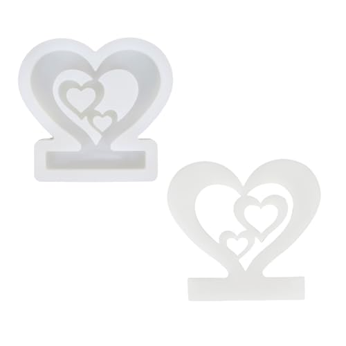 Silikonformen Gießformen Herz, Gießformen Silikon Silikonform Herz Silicone Mold Gießform, Gießformen Gips für DIY Fondant Schokoladen Seife Kuchen Dekoration(Liebe) von Jeqqinuz