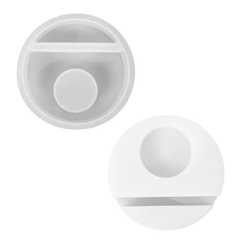 Silikonformen Gießformen Herz, Gießformen Silikon Silikonform Herz Silicone Mold Gießform, Gießformen Gips für DIY Fondant Schokoladen Seife Kuchen Dekoration(Runder Kerzenhalterfuß) von Jeqqinuz