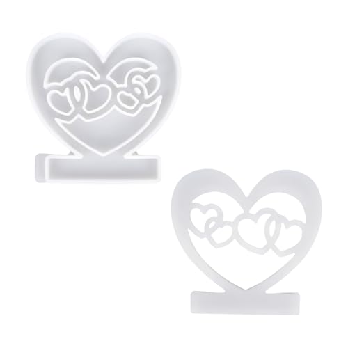 Silikonformen Gießformen Herz, Gießformen Silikon Silikonform Herz Silicone Mold Gießform, Gießformen Gips für DIY Fondant Schokoladen Seife Kuchen Dekoration(Vier Herzen Verbunden) von Jeqqinuz