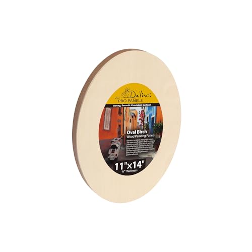 Da Vinci Pro Ovale Platte aus Birkenholz, 1,9 cm tief, 28,9 x 35,6 cm, fein strukturiert, verwindungsbeständig, leicht und starr, länglich, perfekt für die Montage von geschliffenem Pastell- oder von Jerry's Artarama