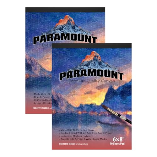 Paramount Universal-Pads, grundiert, Premium-Baumwoll-Leinwand, 15,2 x 20,3 cm, universell, doppelt grundiert, für Studenten, Zeichnen, Malen, Reisen und mehr, 2 Stück Paramount Universal-Pads, grundiert, Premium-Baumwoll-Leinwand, 15,2 x 20,3 cm, universell, doppelt grundiert, für Studenten, Zeichnen, Malen, Reisen und mehr, 2 Stück von Jerry's Artarama