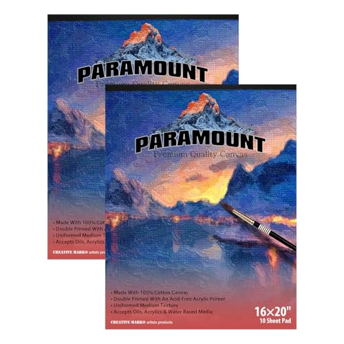 Paramount Universal-Pads, grundiert, Premium-Baumwoll-Leinwand, 40,6 x 50,8 cm, universell, doppelt grundiert, für Studenten, Zeichnen, Malen, Reisen und mehr, 2 Stück Paramount Universal-Pads, grundiert, Premium-Baumwoll-Leinwand, 40,6 x 50,8 cm, universell, doppelt grundiert, für Studenten, Zeichnen, Malen, Reisen und mehr, 2 Stück von Jerry's Artarama