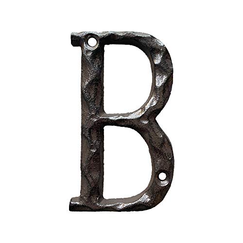 Jerrybaby Hausbuchstaben, rustikales Gusseisen, 12,7 cm, Hausadresse, Nummer und Buchstaben, einzigartige gehämmerte Optik, Buchstabe B Jerrybaby Hausbuchstaben, rustikales Gusseisen, 12,7 cm, Hausadresse, Nummer und Buchstaben, einzigartige gehämmerte Optik, Buchstabe B von Jerrybaby