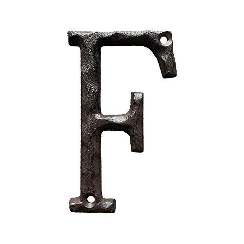 Jerrybaby Hausbuchstaben, rustikales Gusseisen, 12,7 cm, Hausadresse, Nummer und Buchstaben, einzigartige gehämmerte Optik, Buchstabe F Jerrybaby Hausbuchstaben, rustikales Gusseisen, 12,7 cm, Hausadresse, Nummer und Buchstaben, einzigartige gehämmerte Optik, Buchstabe F von Jerrybaby