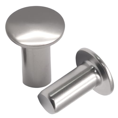 Jersvimc Aluminium-Nieten, 1,9 cm x 0,95 cm, 120 Stück, Feuerlöckerkopfnieten, solide Nieten, Marine-Bootsnieten für Metall, Holz, Kunststoff Jersvimc Aluminium-Nieten, 1,9 cm x 0,95 cm, 120 Stück, Feuerlöckerkopfnieten, solide Nieten, Marine-Bootsnieten für Metall, Holz, Kunststoff von Jersvimc